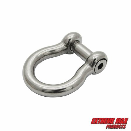Extreme Max Extreme Max 3006.8405.2 BoatTector Stainless Steel Bow Shackle with No-Snag Pin - 1/4", 2-Pack 3006.8405.2